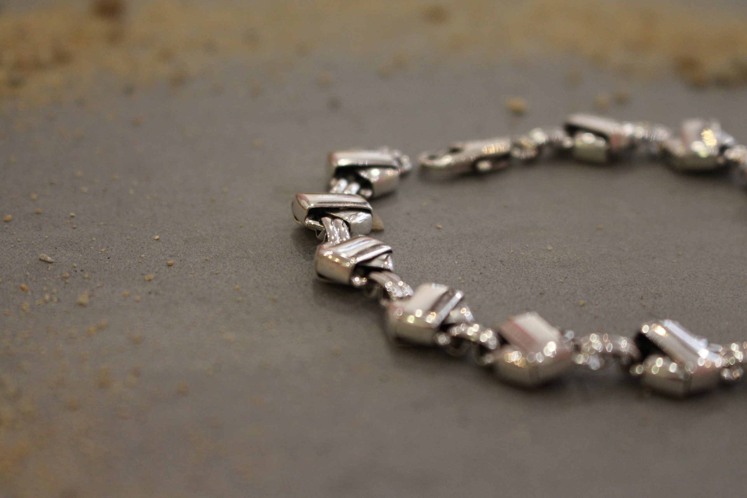 Bracelet homme puissance argenté losange