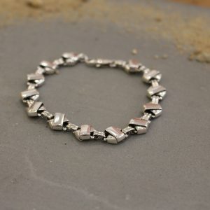 bracelet puissance argenté homme maille losange