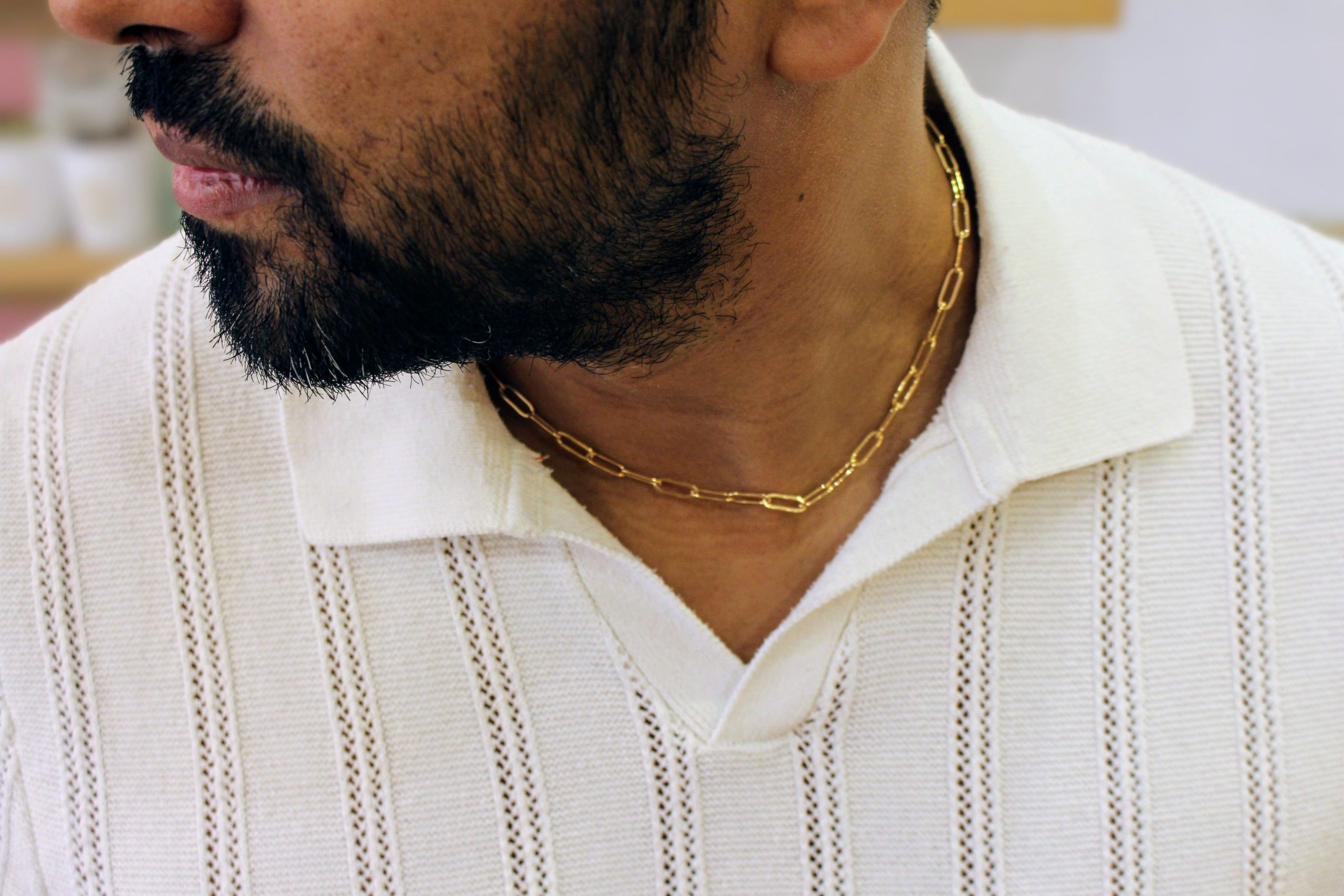 Idée cadeau bijou homme collier doré homme maille