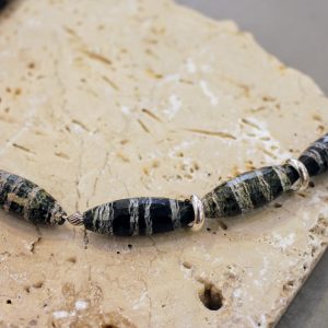 collier homme pierre de jaspe zébré