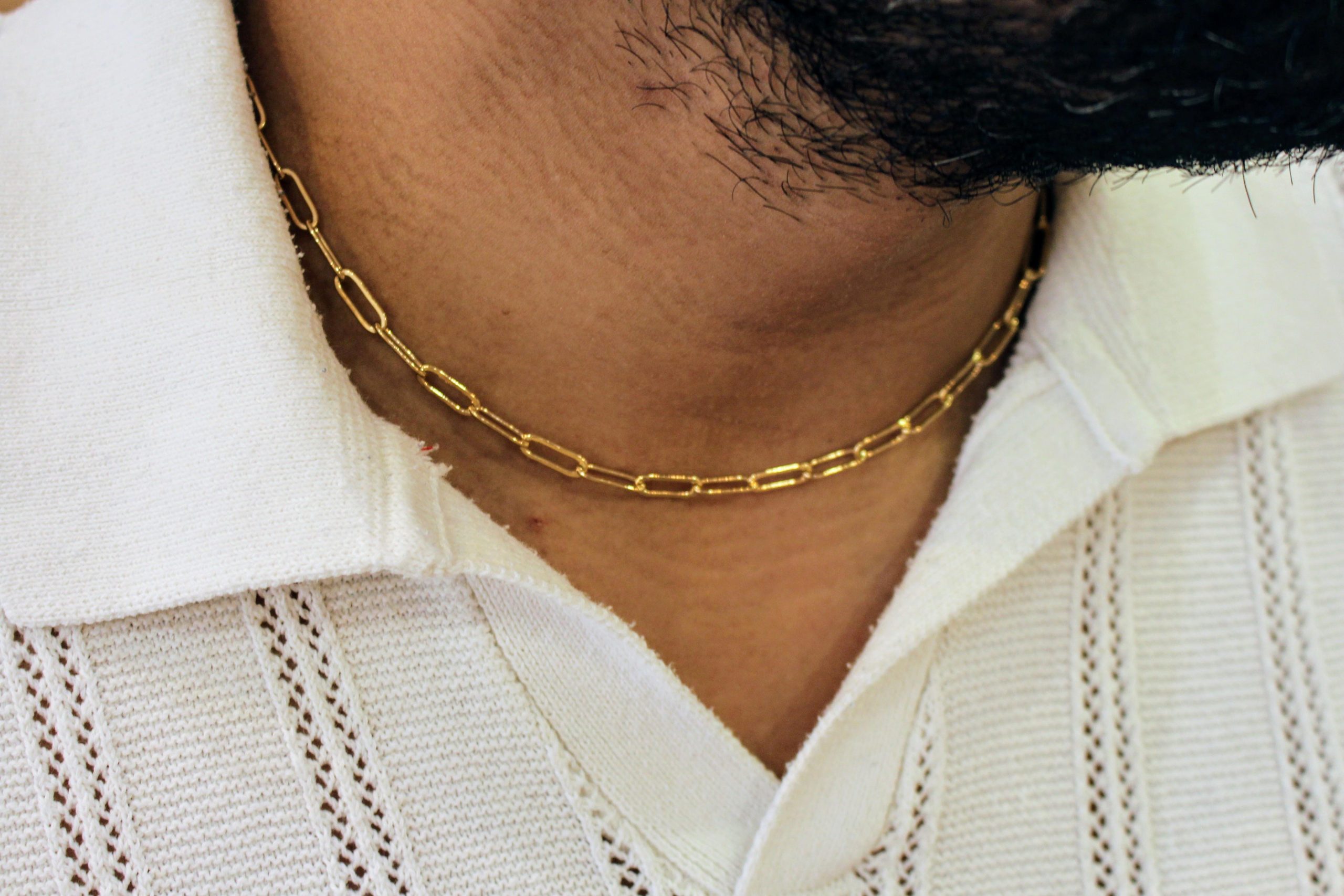 Idée cadeau bijou homme collier doré maille