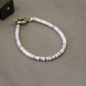 bijou homme bracelet homme argenté howlite